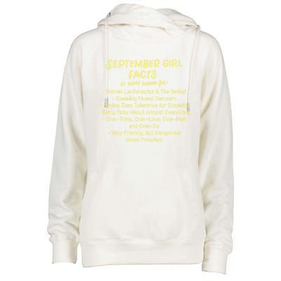 September Facts Birthday Funny Gift Born In September Virgo Gift Womens Funnel Neck Pullover Hood