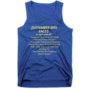 September Facts Birthday Funny Gift Born In September Virgo Gift Tank Top