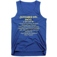 September Facts Birthday Funny Gift Born In September Virgo Gift Tank Top