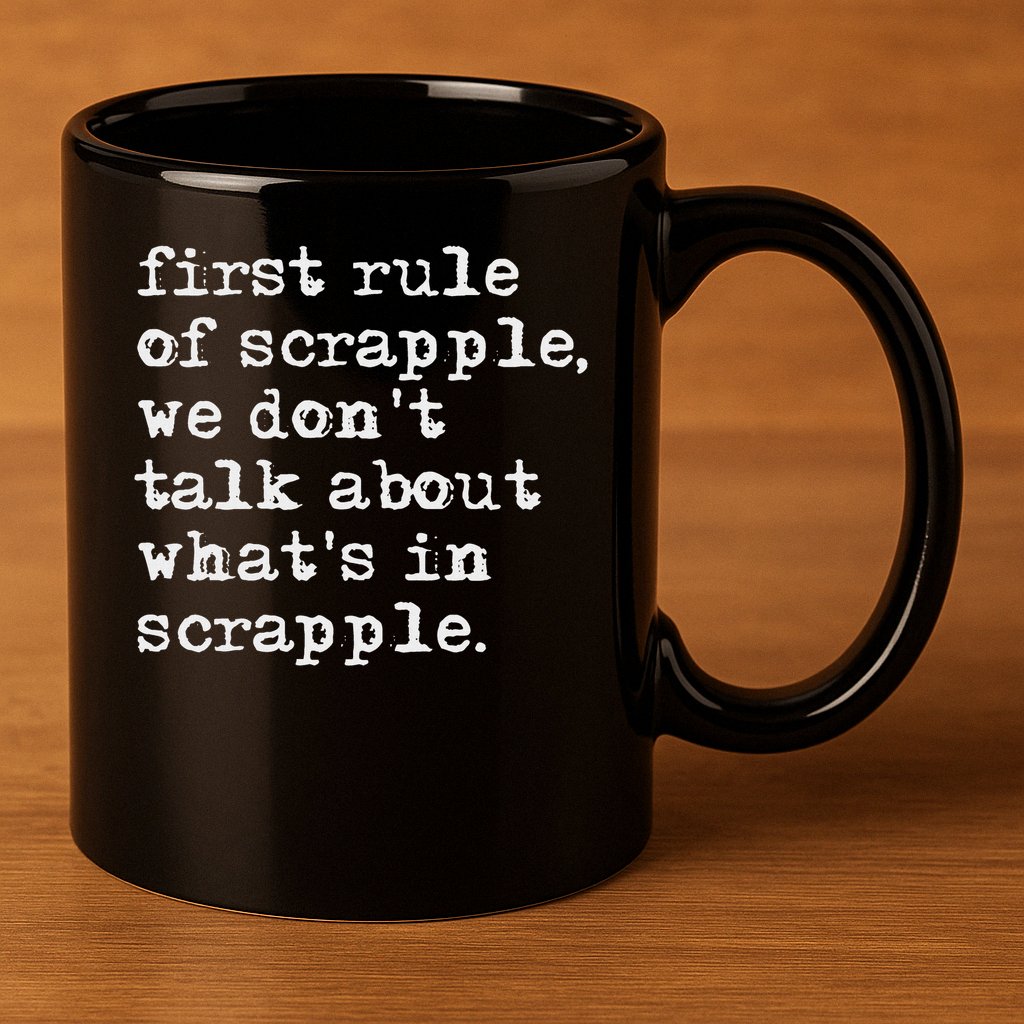 Scrapple , Funny Breakfast Meat Scrapple 11oz C Handle Ceramic Mug