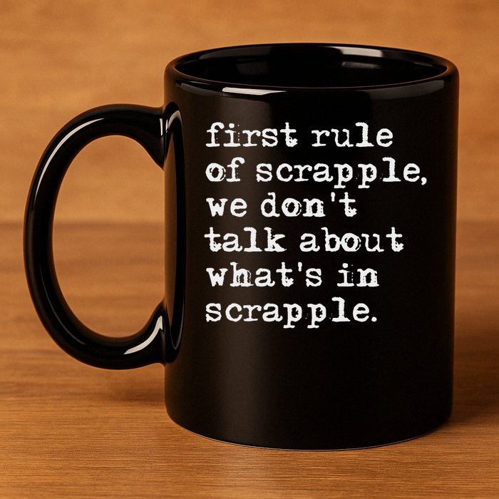 Scrapple , Funny Breakfast Meat Scrapple 11oz C Handle Ceramic Mug