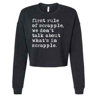Scrapple , Funny Breakfast Meat Scrapple Cropped Pullover Crew