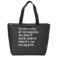 Scrapple , Funny Breakfast Meat Scrapple Zip Tote Bag