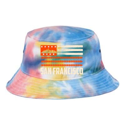 San Francisco Baseball Flag Patriotic Vintage Tie Dye Newport Bucket Hat