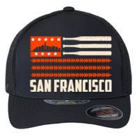 San Francisco Baseball Flag Patriotic Vintage Flexfit Unipanel Trucker Cap