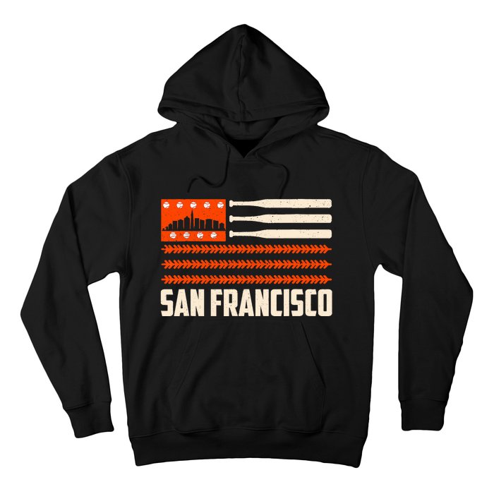 San Francisco Baseball Flag Patriotic Vintage Hoodie