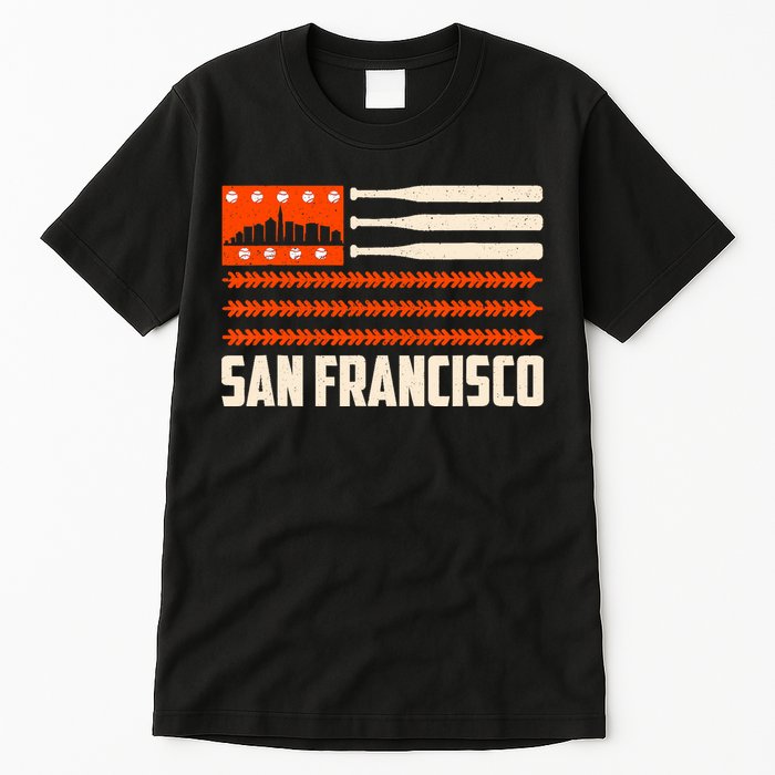 San Francisco Baseball Flag Patriotic Vintage Tall T-Shirt