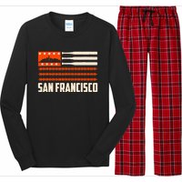 San Francisco Baseball Flag Patriotic Vintage Long Sleeve Pajama Set