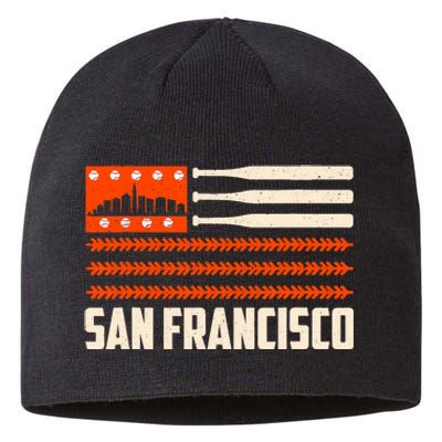 San Francisco Baseball Flag Patriotic Vintage Sustainable Beanie