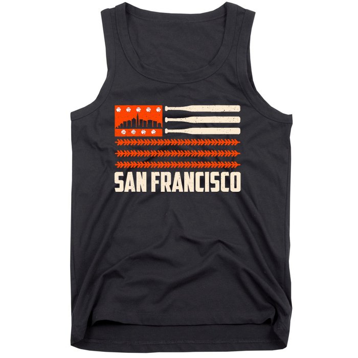 San Francisco Baseball Flag Patriotic Vintage Tank Top