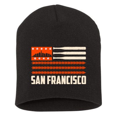 San Francisco Baseball Flag Patriotic Vintage Short Acrylic Beanie