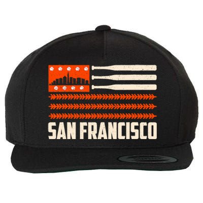 San Francisco Baseball Flag Patriotic Vintage Wool Snapback Cap