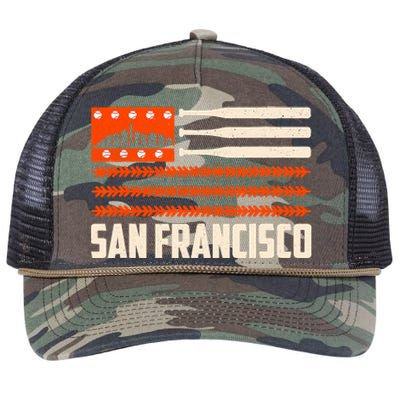 San Francisco Baseball Flag Patriotic Vintage Retro Rope Trucker Hat Cap