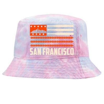 San Francisco Baseball Flag Patriotic Vintage Tie-Dyed Bucket Hat