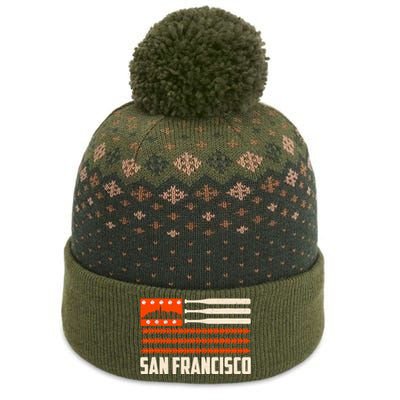 San Francisco Baseball Flag Patriotic Vintage The Baniff Cuffed Pom Beanie