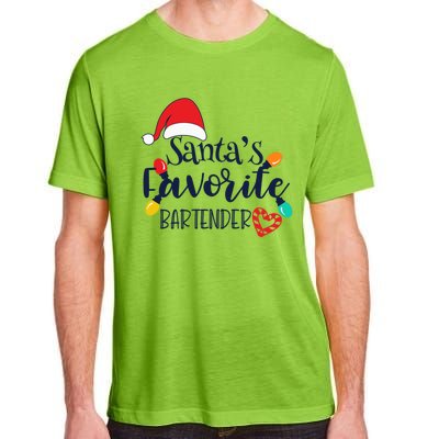 Santa's Favorite Bartender Christmas Funny Xmas Gift Adult ChromaSoft Performance T-Shirt