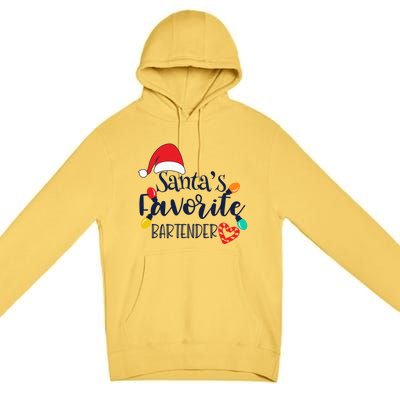 Santa's Favorite Bartender Christmas Funny Xmas Gift Premium Pullover Hoodie