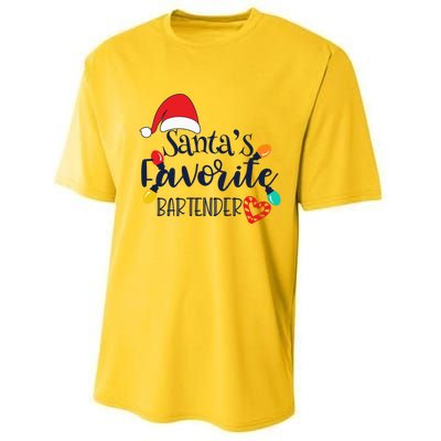 Santa's Favorite Bartender Christmas Funny Xmas Gift Performance Sprint T-Shirt