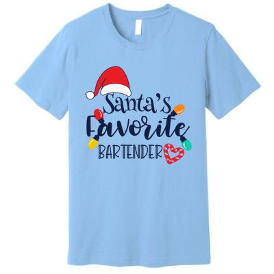 Santa's Favorite Bartender Christmas Funny Xmas Gift Premium T-Shirt