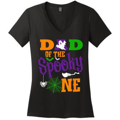 Spooky First Birthday Matching Family Costume Women's V-Neck T-Shirt