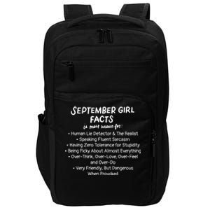 September Facts Birthday Funny Gift Born In September Virgo Great Gift Impact Tech Backpack