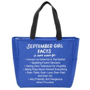 September Facts Birthday Funny Gift Born In September Virgo Great Gift Zip Tote Bag