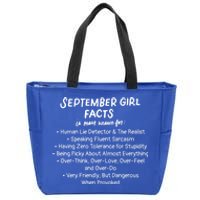 September Facts Birthday Funny Gift Born In September Virgo Great Gift Zip Tote Bag