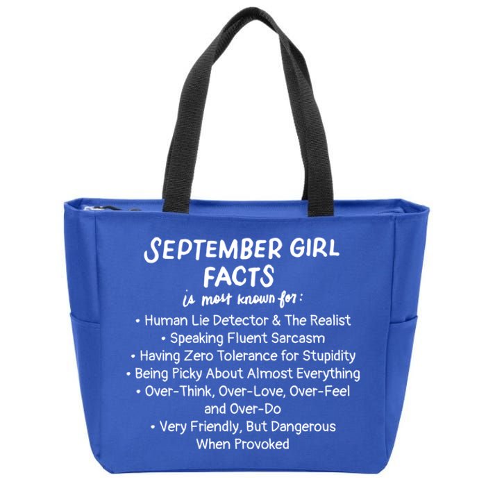 September Facts Birthday Funny Gift Born In September Virgo Great Gift Zip Tote Bag