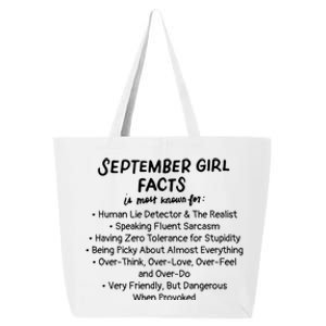 September Facts Birthday Funny Gift Born In September Virgo Great Gift 25L Jumbo Tote