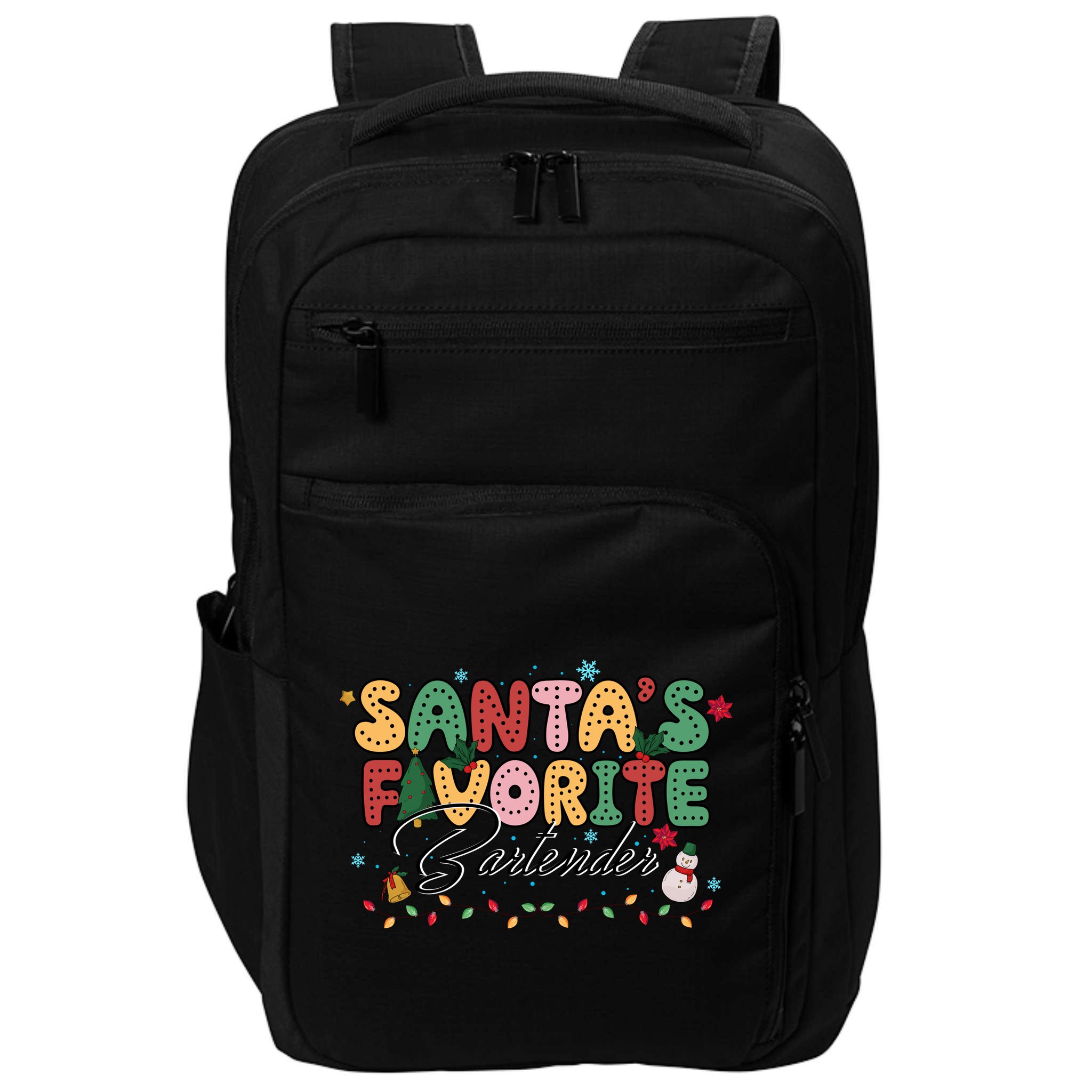 Santa Favorites Bartender Christmas Holiday Drinking Team Impact Tech Backpack