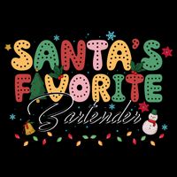Santa Favorites Bartender Christmas Holiday Drinking Team 16 in Basic Backpack