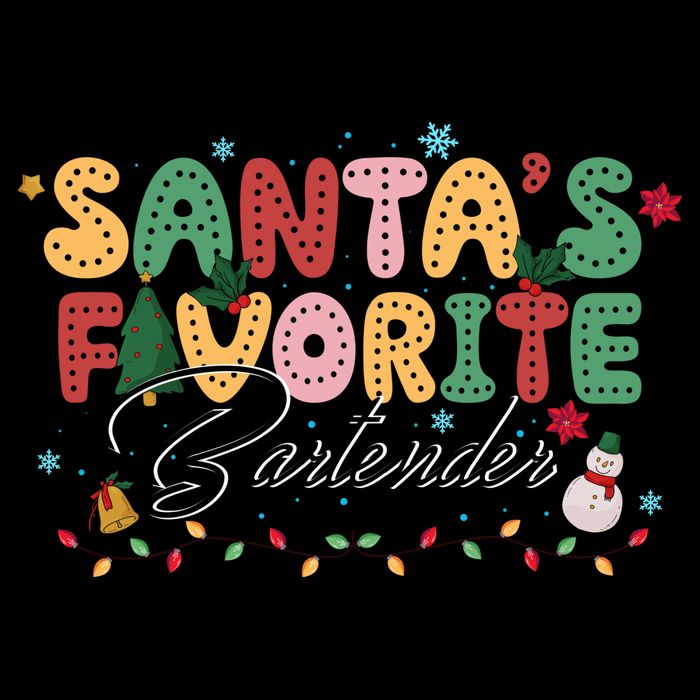 Santa Favorites Bartender Christmas Holiday Drinking Team 16 in Basic Backpack