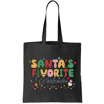 Santa Favorites Bartender Christmas Holiday Drinking Team Bag