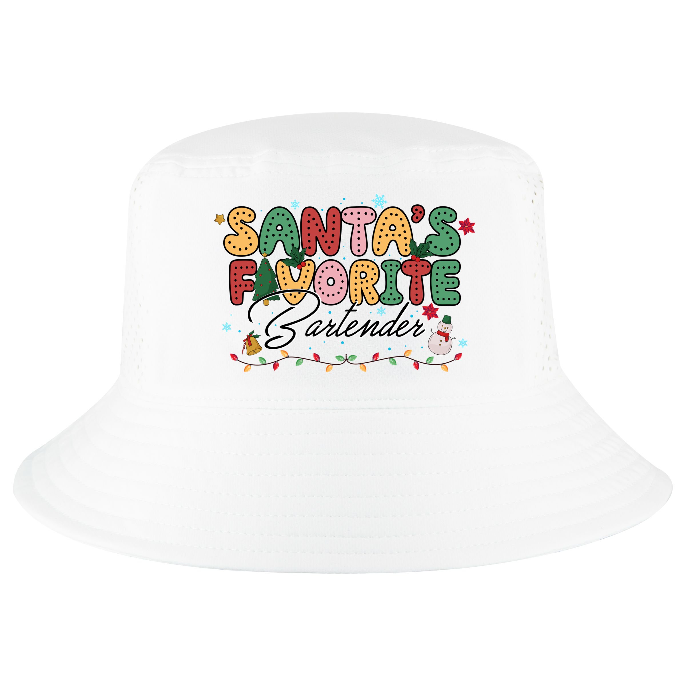 Santa Favorites Bartender Christmas Holiday Drinking Team Cool Comfort Performance Bucket Hat