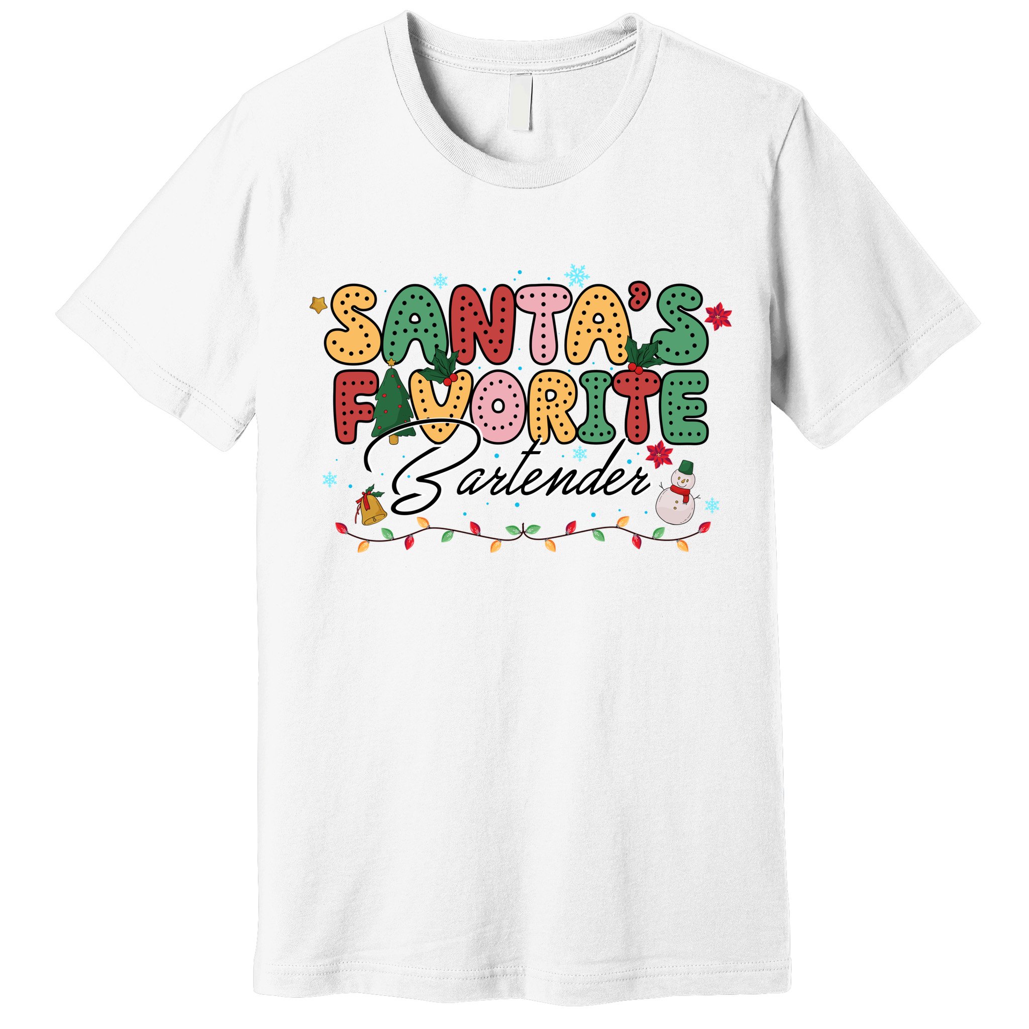 Santa Favorites Bartender Christmas Holiday Drinking Team Premium T-Shirt