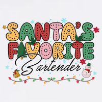 Santa Favorites Bartender Christmas Holiday Drinking Team Baby Bodysuit