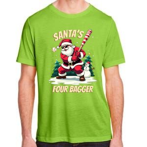 SantaS Four Bagger Baseball Player Christmas Santa Claus Gift Adult ChromaSoft Performance T-Shirt