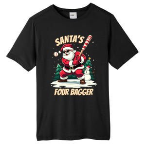 SantaS Four Bagger Baseball Player Christmas Santa Claus Gift Tall Fusion ChromaSoft Performance T-Shirt