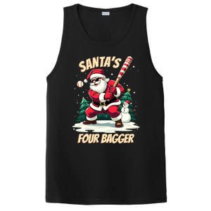 SantaS Four Bagger Baseball Player Christmas Santa Claus Gift PosiCharge Competitor Tank