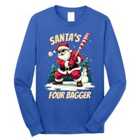 SantaS Four Bagger Baseball Player Christmas Santa Claus Gift Long Sleeve Shirt