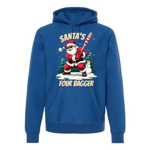 SantaS Four Bagger Baseball Player Christmas Santa Claus Gift Premium Hoodie