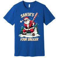 SantaS Four Bagger Baseball Player Christmas Santa Claus Gift Premium T-Shirt