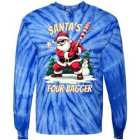 SantaS Four Bagger Baseball Player Christmas Santa Claus Gift Tie-Dye Long Sleeve Shirt