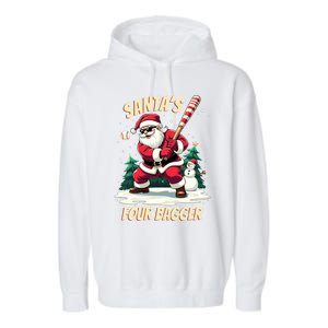 SantaS Four Bagger Baseball Player Christmas Santa Claus Gift Garment-Dyed Fleece Hoodie