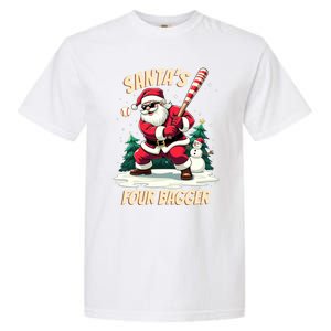 SantaS Four Bagger Baseball Player Christmas Santa Claus Gift Garment-Dyed Heavyweight T-Shirt