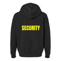 Security Front & Back Print Staff Event Uniform Bouncer Garment-Dyed Fleece Hoodie