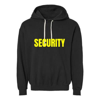 Security Front & Back Print Staff Event Uniform Bouncer Garment-Dyed Fleece Hoodie
