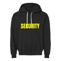 Security Front & Back Print Staff Event Uniform Bouncer Garment-Dyed Fleece Hoodie