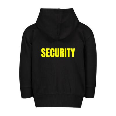 Security Front & Back Print Staff Event Uniform Bouncer Toddler Zip Fleece Hoodie