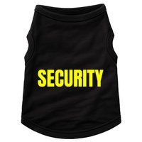 Security Front & Back Print Staff Event Uniform Bouncer Doggie Tank